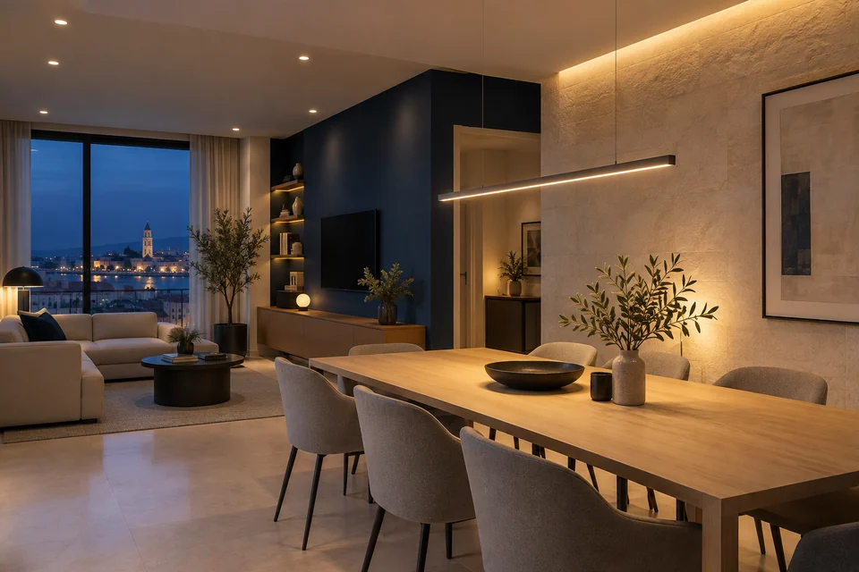 Illuminazione di un ambiente domestico, immagine illustrativa