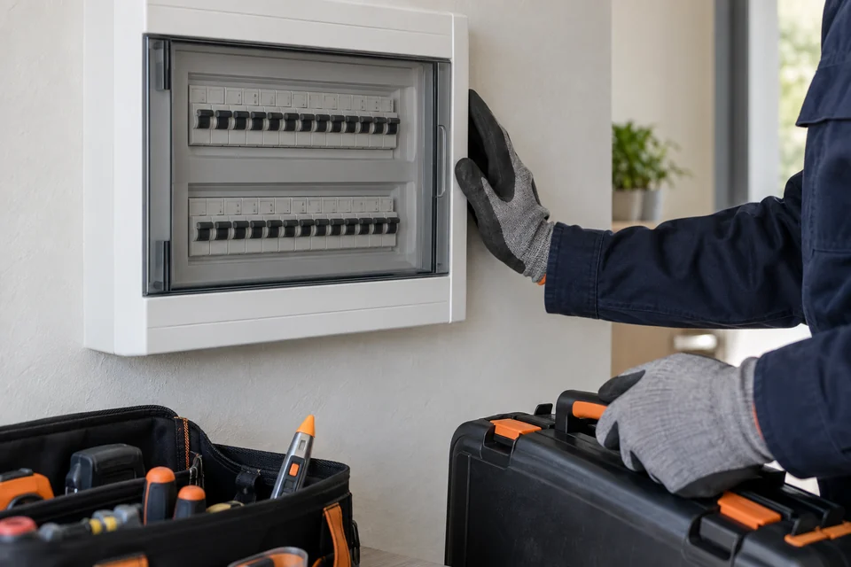 Manutenzione di un quadro elettrico domestico, immagine illustrativa